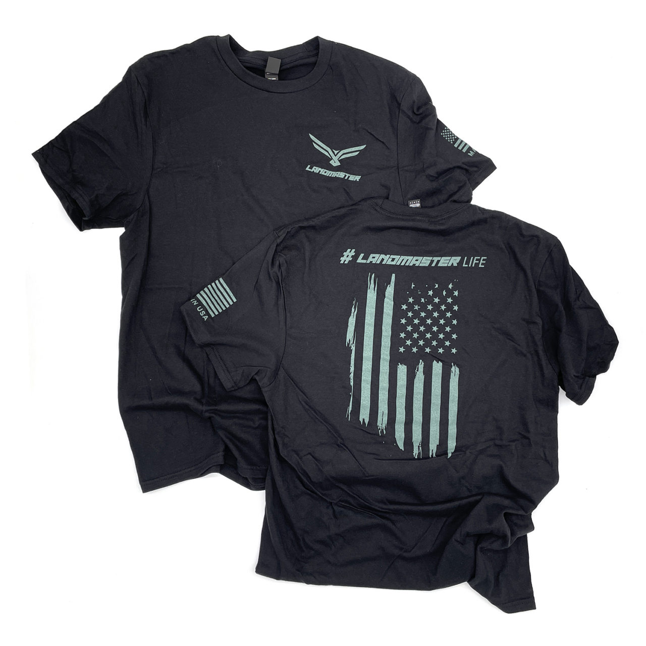 Black, Flag Back T-Shirt - Landmaster