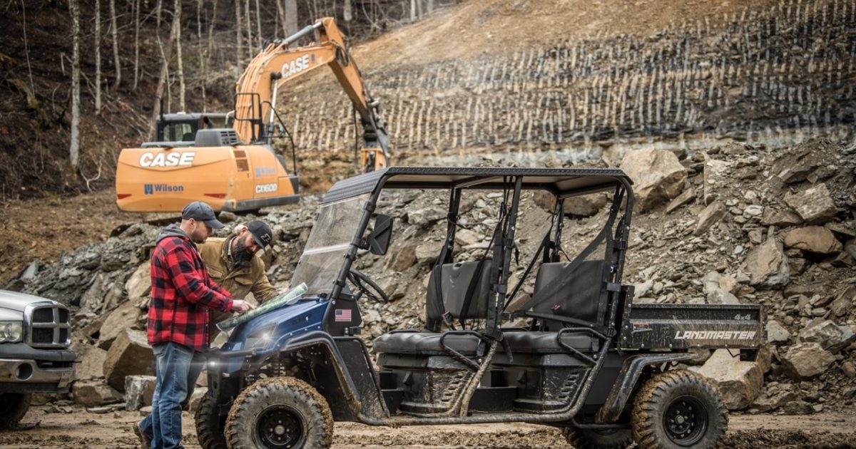 American Landmaster AMP Crew Cab 4-seat 4x4 electric UTV. Image courtesy Landmaster.